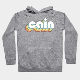 Cain - Retro Rainbow Typography Faded Style Hoodie